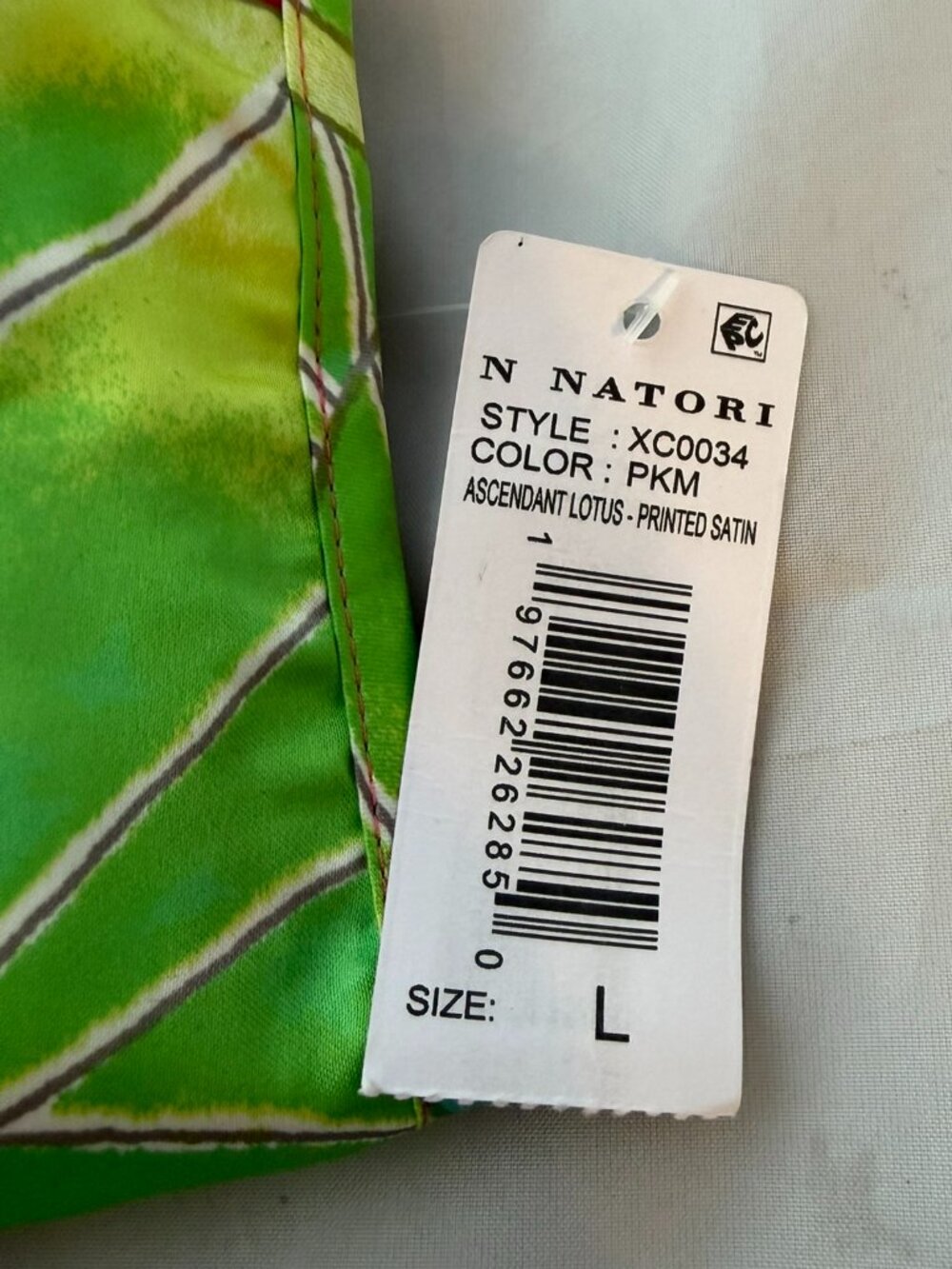 NATORI Ascendant Lotus Printed Satin Caftan, Pink Multi Women Size Large NWT - Picture 3 of 3
